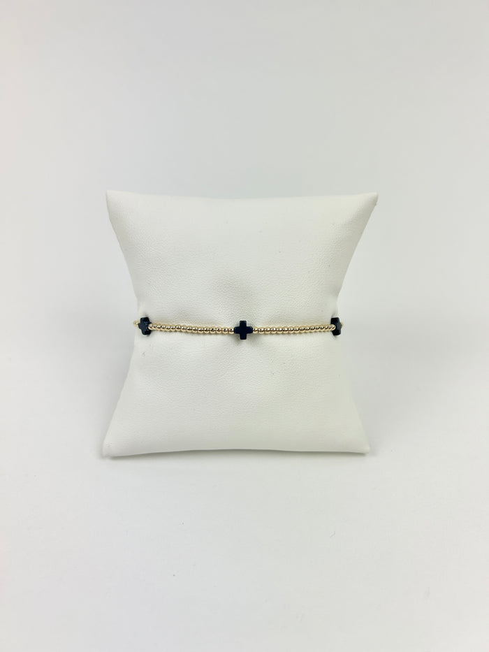 Enewton Small Signature Cross 2mm Bracelet - Navy Bracelets in at Wrapsody