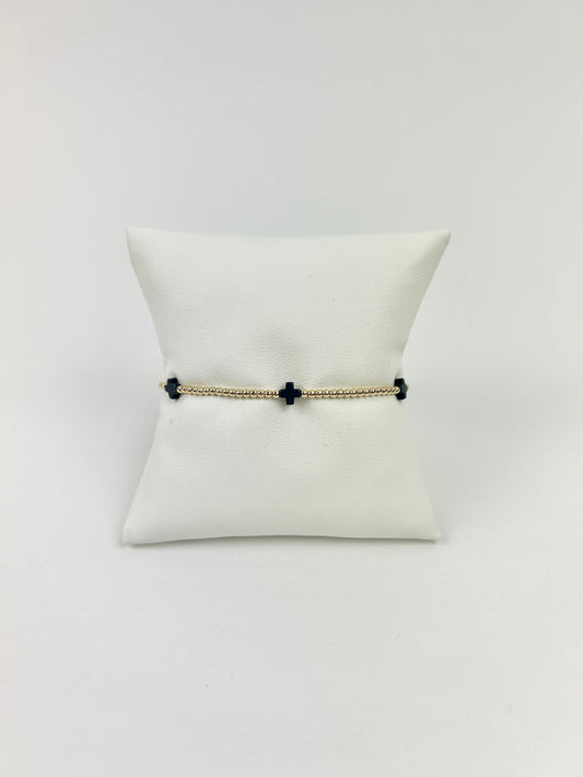 Enewton Small Signature Cross 2mm Bracelet - Navy Bracelets in at Wrapsody