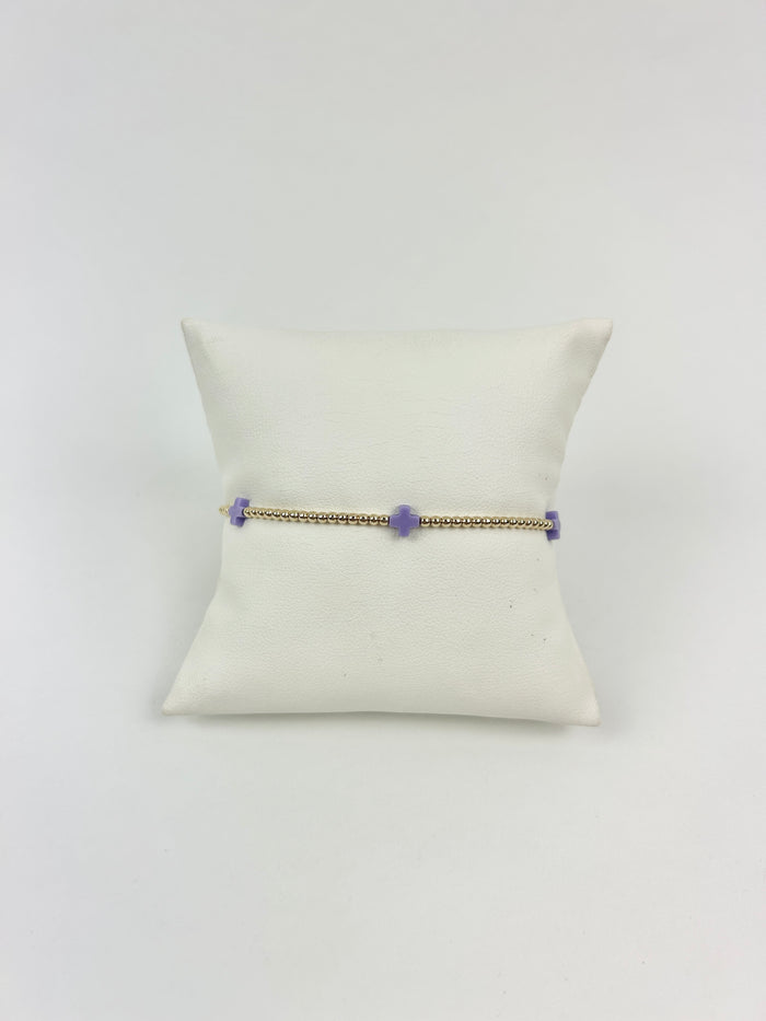 Enewton Small Signature Cross 2mm Bracelet - Purple Bracelets in at Wrapsody