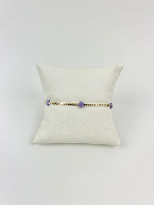 Enewton Small Signature Cross 2mm Bracelet - Purple Bracelets in at Wrapsody