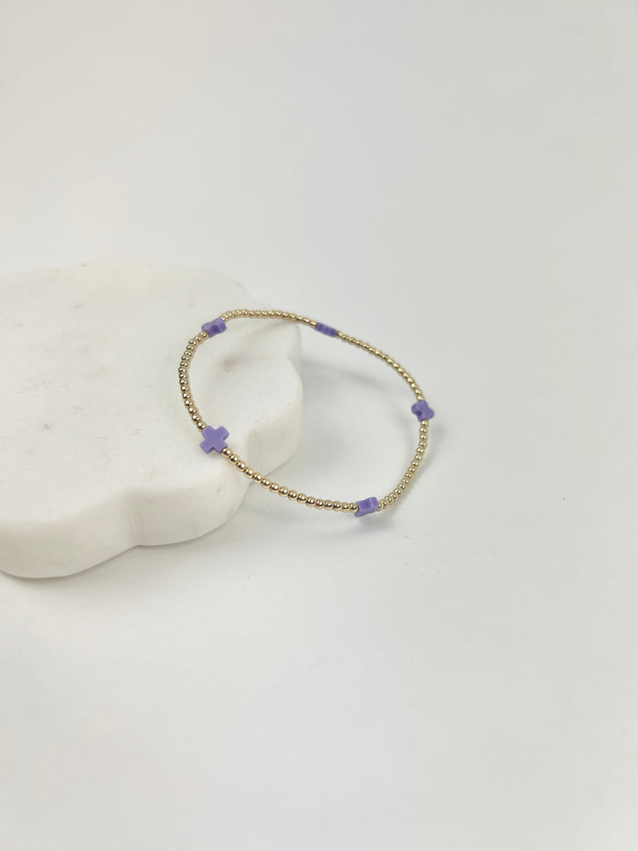 Enewton Small Signature Cross 2mm Bracelet - Purple Bracelets in at Wrapsody
