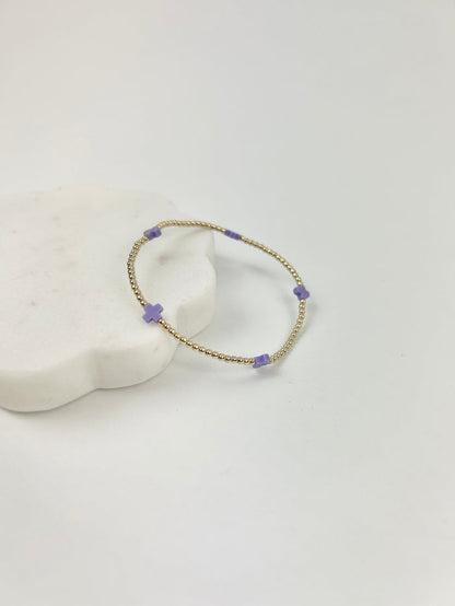 Enewton Small Signature Cross 2mm Bracelet - Purple Bracelets in at Wrapsody