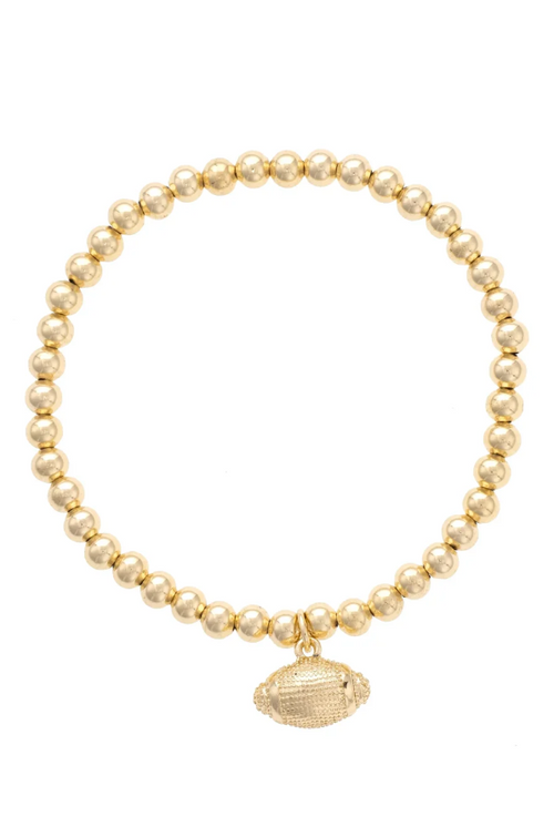 Football Gold Beaded Bracelet Bracelets in at Wrapsody