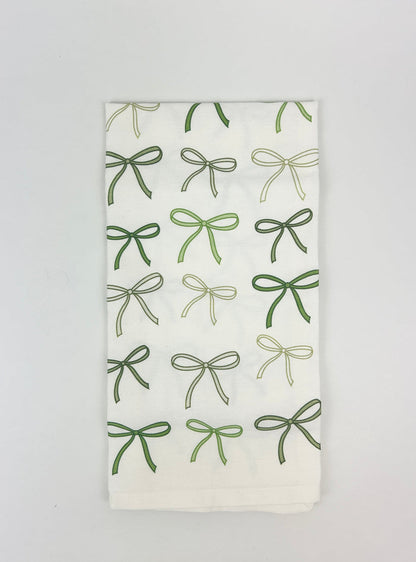 Green Ribbon Bows Towel Kitchen Towels in at Wrapsody