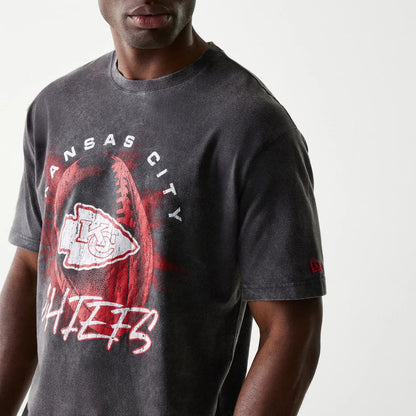 The Male model is wearing Kansas City Chiefs NFL Sport Night Black T-Shirt 4