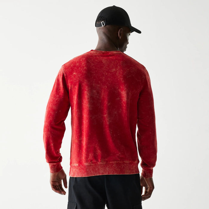 The Male model is wearing Kansas City Chiefs NFL Throwback Red Crew Neck Sweater 2