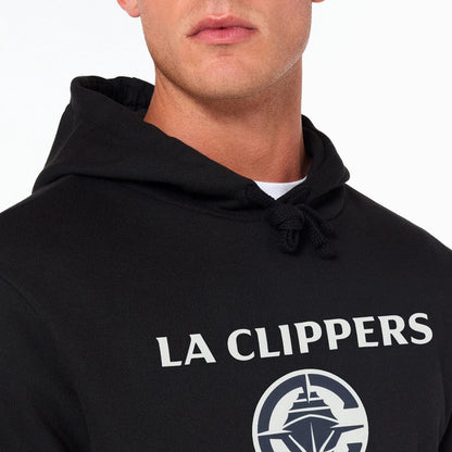 The Male model is wearing LA Clippers NBA Black Pullover Hoodie 3