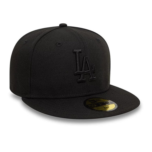 This is a LA Dodgers League Essential Black 59FIFTY Fitted Cap 1