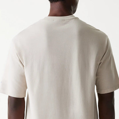 The Male model is wearing LA Dodgers MLB Floral Graphic Cream Oversized T-Shirt 7