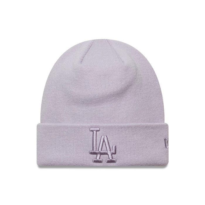 This is a LA Dodgers MLB League Essential Pastel Purple Cuff Knit Beanie Hat 1