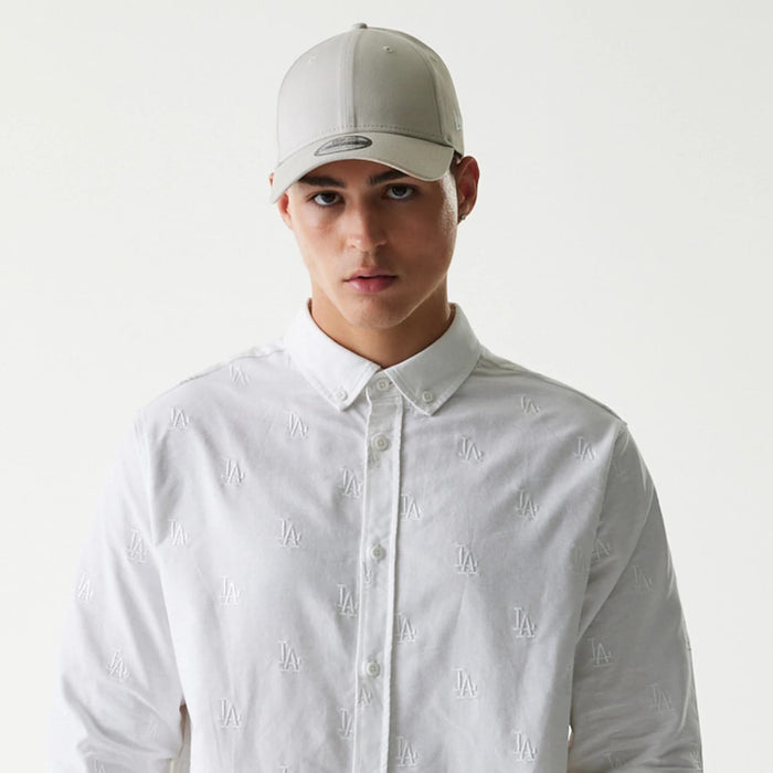 The Male model is wearing LA Dodgers MLB Monogram White Long Sleeve Shirt 5