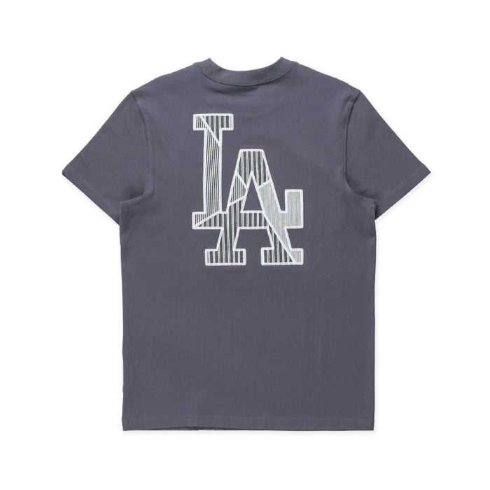 The Male model is wearing LA Dodgers MLB Patchwork Grey T-Shirt 2