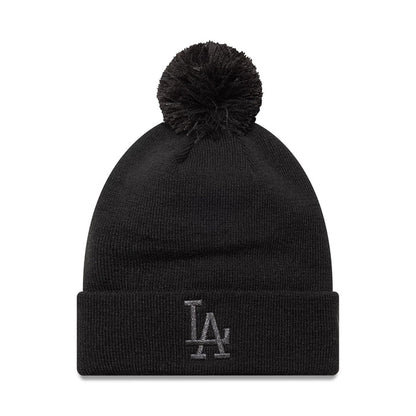 This is a LA Dodgers Womens MLB Metallic Black Cuff Knit Beanie Hat 1