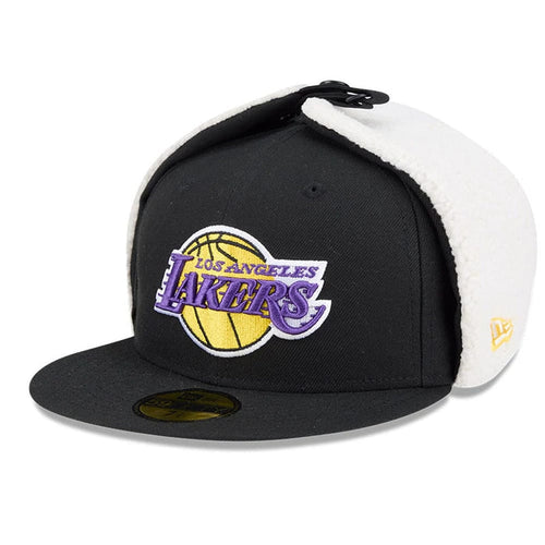 This is a LA Lakers NBA Classic Black Dogear 59FIFTY Fitted Cap 1