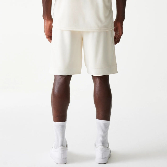 The Male model is wearing LA Lakers NBA Tonal Open White Mesh Shorts 2