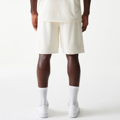 The Male model is wearing LA Lakers NBA Tonal Open White Mesh Shorts 2