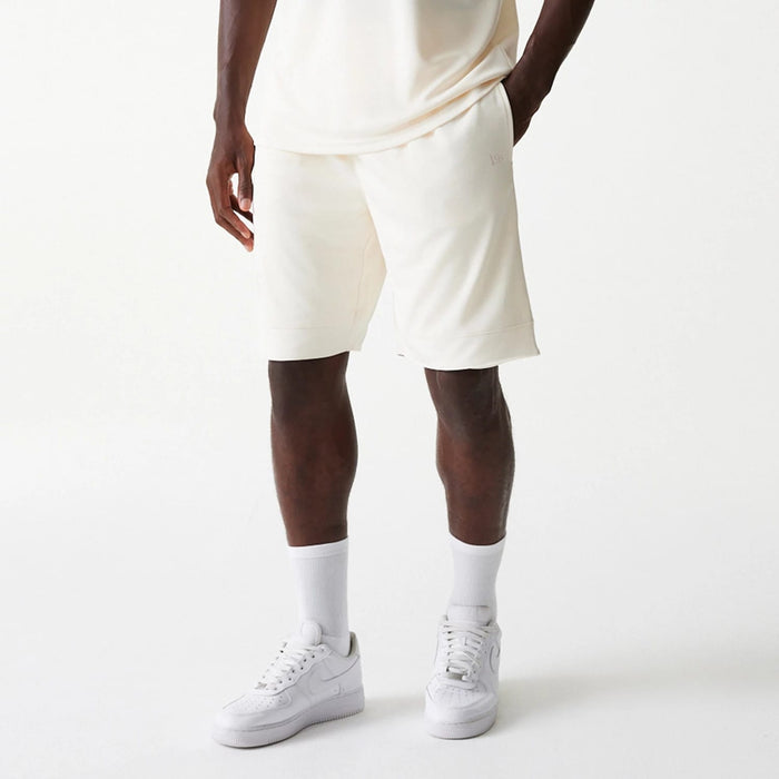 The Male model is wearing LA Lakers NBA Tonal Open White Mesh Shorts 7