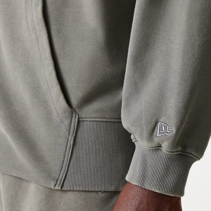 The Male model is wearing LA Lakers NBA Washed Grey Full Zip Hoodie 5
