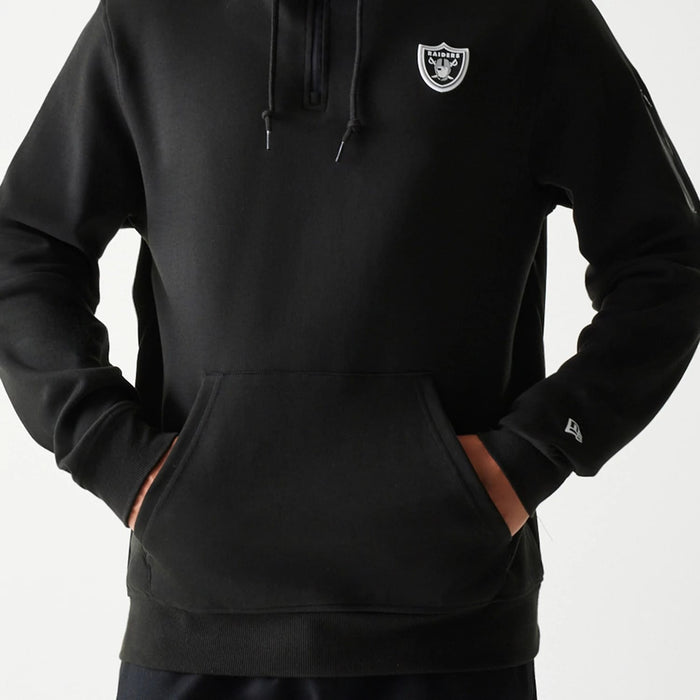 The Male model is wearing Las Vegas Raiders NFL 3RD Down Black Pullover Hoodie 4