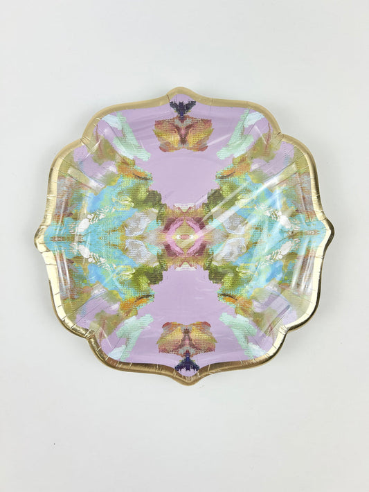 Laura Park Stained Glass Lavender Cocktail Plates Set of 10 Tabletop in at Wrapsody