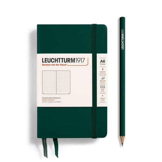 LEUCHTTURM1917 Hardcover Dotted Notebook - A6, Forest Green