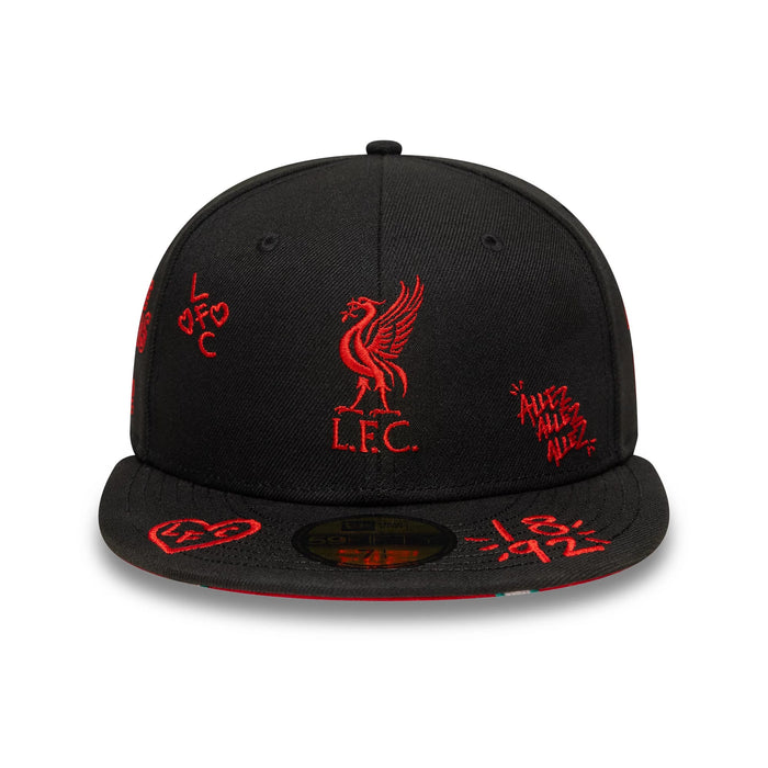 This is a Liverpool FC Scribble Black 59FIFTY Fitted Cap 3