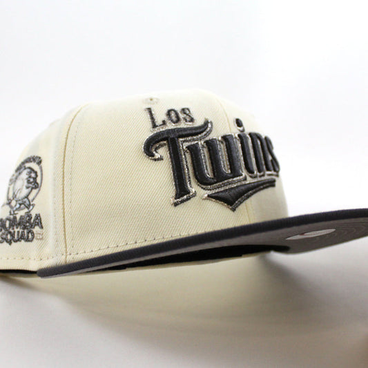 Minnesota Twins Bomba Squad New Era 59Fifty Fitted Hat (Chrome White Dark Gray Gray Under Brim)
