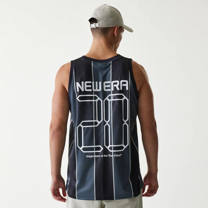 The Male model is wearing New Era City Sport Black Tank Top 2