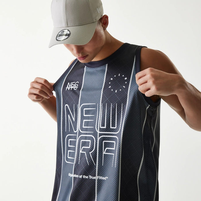 The Male model is wearing New Era City Sport Black Tank Top 4