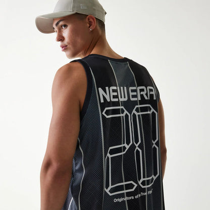 The Male model is wearing New Era City Sport Black Tank Top 6