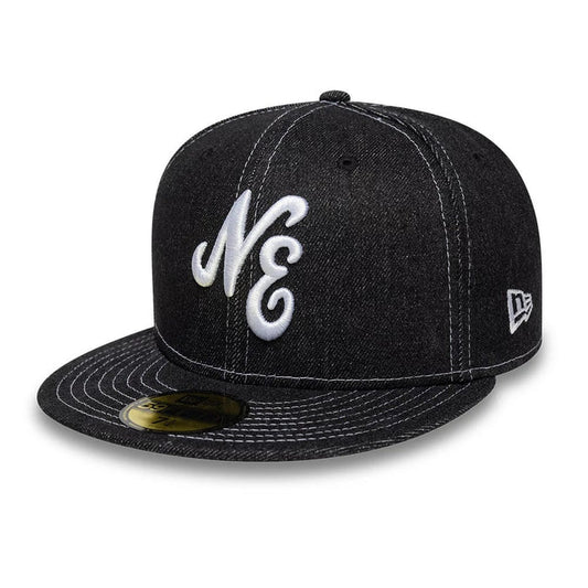 This is a  New Era Denim Black 59FIFTY Fitted Cap 1
