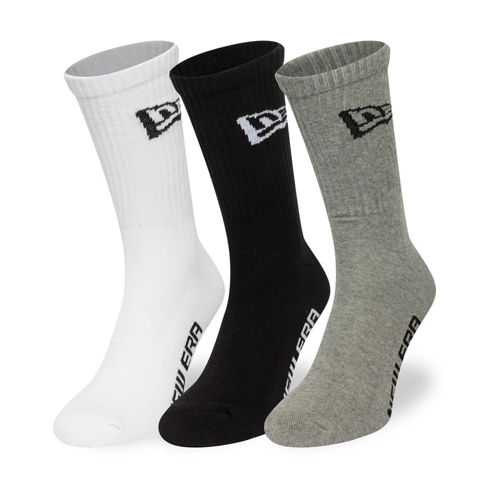This is a New Era Flag Multi Monochrome 3 Pack Crew Socks 1
