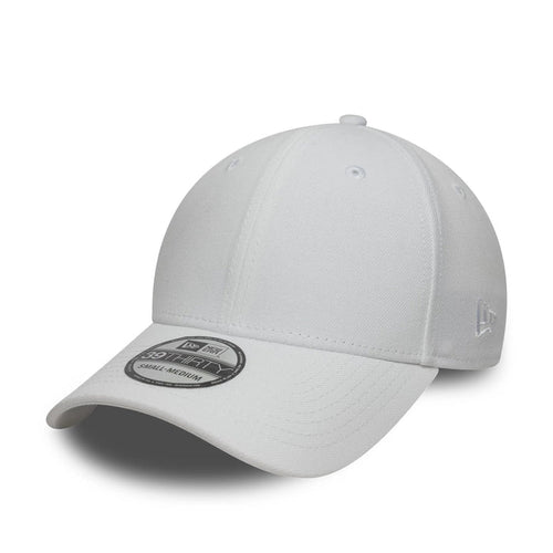 This is a New Era White 39THIRTY Stretch Fit Cap 1
