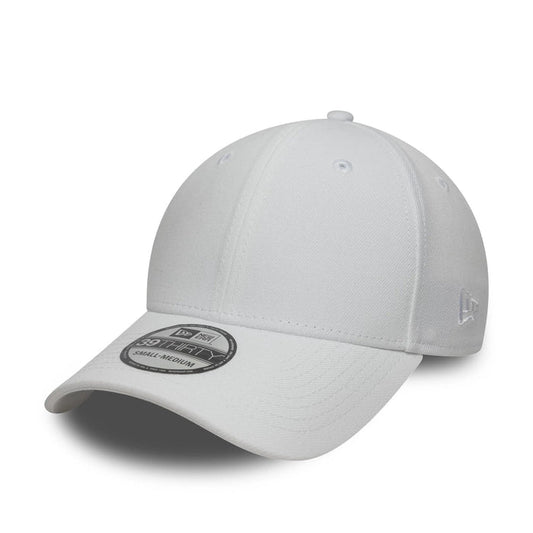 This is a New Era White 39THIRTY Stretch Fit Cap 1
