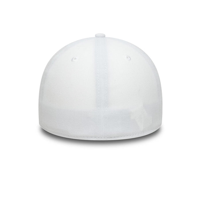 This is a New Era White 39THIRTY Stretch Fit Cap 6