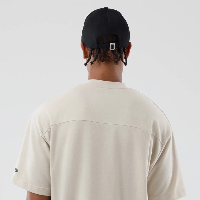 The Male model is wearing New York Giants NFL Throwback Prep Light Beige T-Shirt 7