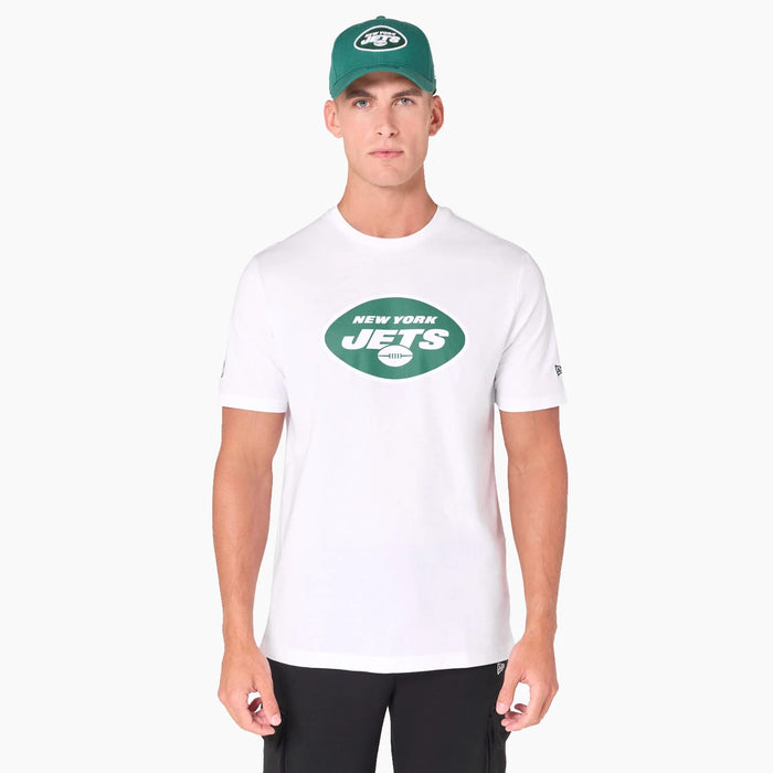 The Male model is wearing New York Jets NFL White T-Shirt 1