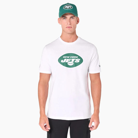 The Male model is wearing New York Jets NFL White T-Shirt 1