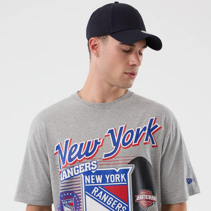 The Male model is wearing New York Rangers NHL Sport Classic Grey T-Shirt 3