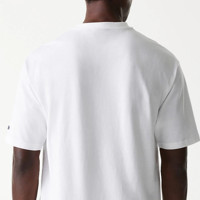 The Male model is wearing New York Yankees MLB Floral Graphic White Oversized T-Shirt 7