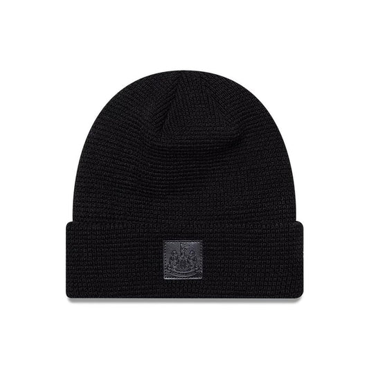 This is a Newcastle United FC Waffle Black Cuff knit Beanie Hat 1