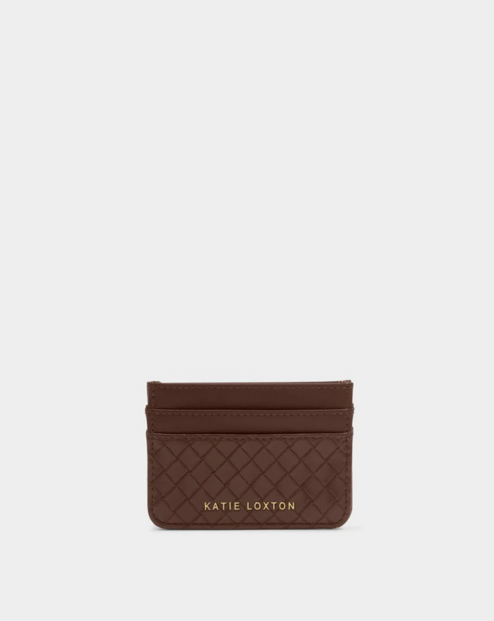 Nova Cardholder in Woven Texture Chocolate Wallets in at Wrapsody