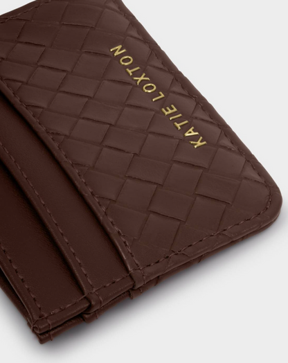 Nova Cardholder in Woven Texture Chocolate Wallets in at Wrapsody