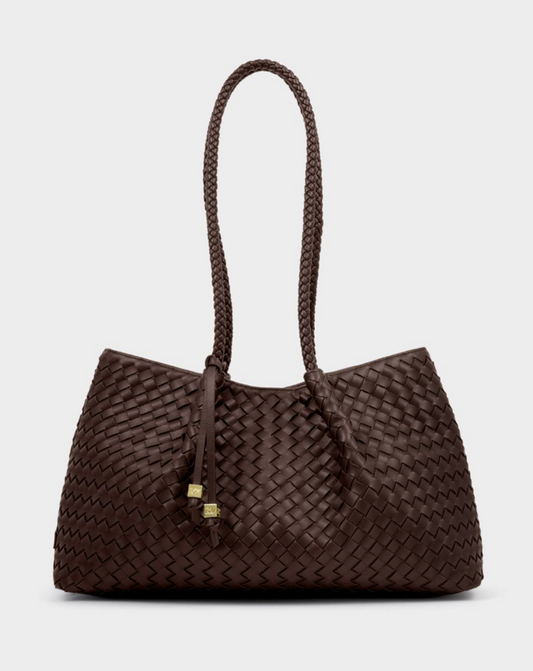 Nova Small Shoulder Tote in Chocolate Handbags in at Wrapsody