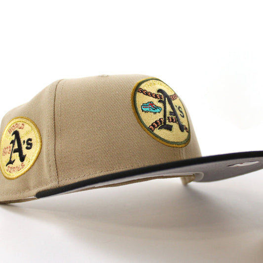 Oakland Athletics 1973 All Star Game New Era 59Fifty Fitted Hat (Camel Black Gray Under Brim)