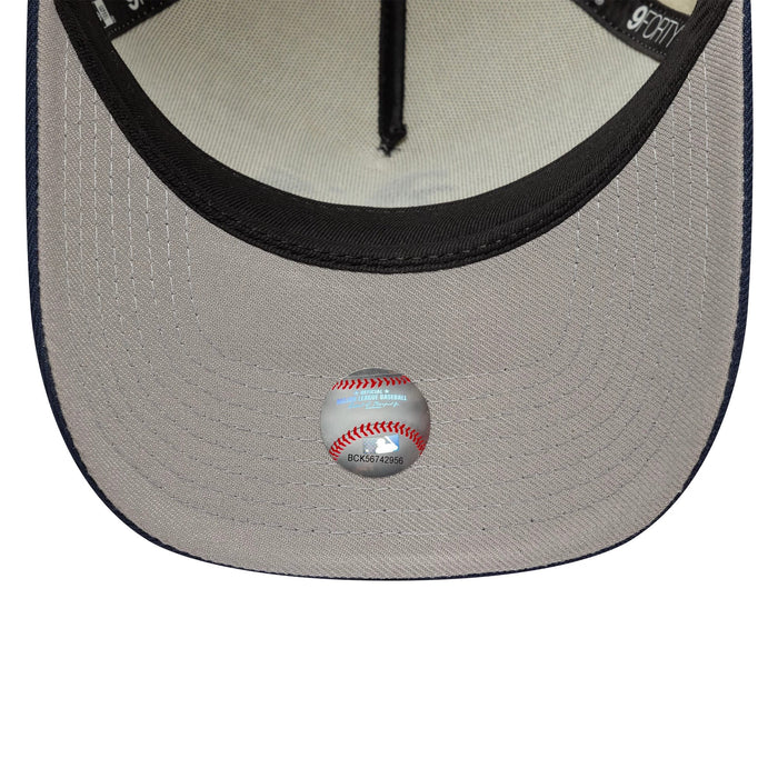 This is a Oakland Athletics MLB Chrome Blue Contrast Cream 9FORTY A-Frame Adjustable Cap 2