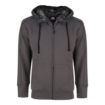 Luxurious crane faux fur lined zip-up hoody - style 1285
