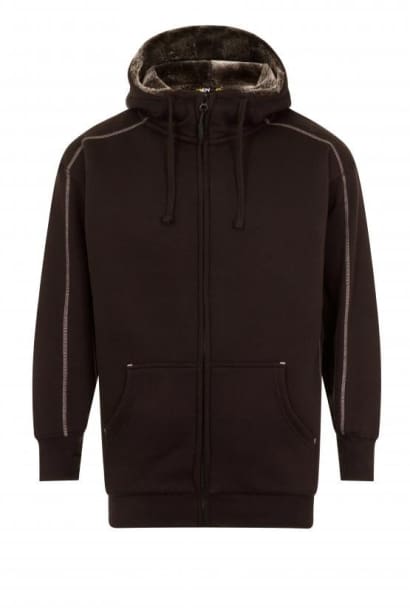 Luxurious crane faux fur lined zip-up hoody - style 1285