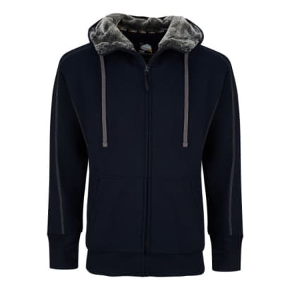 Luxurious crane faux fur lined zip-up hoody - style 1285
