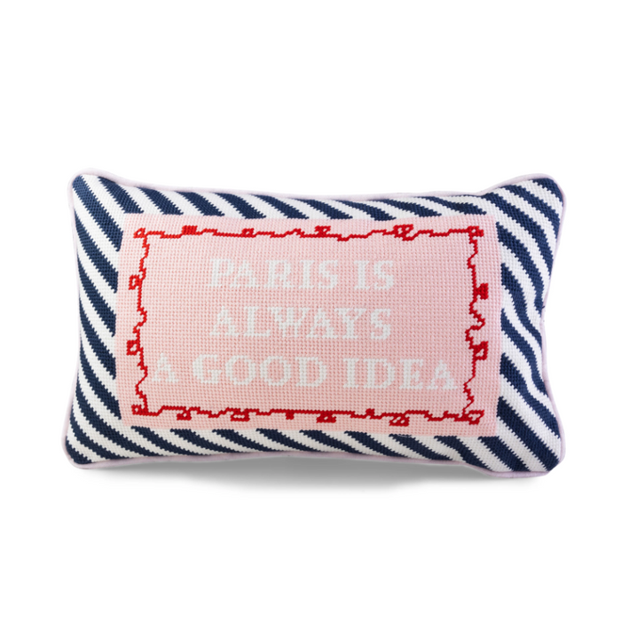 Paris Needlepoint Pillow Pillows in at Wrapsody